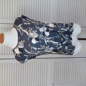Linen short sleeve floral shirt